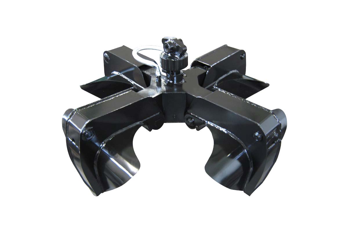 Polipi idraulici serie PT-4 per gru ed escavatori, adatti per il movimento terra e la movimentazione di rottami e rifiuti riciclabili. Tizmar